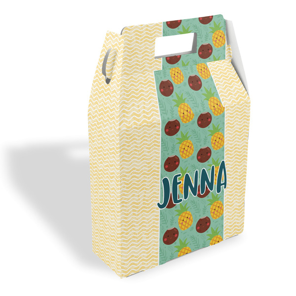 Custom Pineapples and Coconuts Gable Favor Box (Personalized)