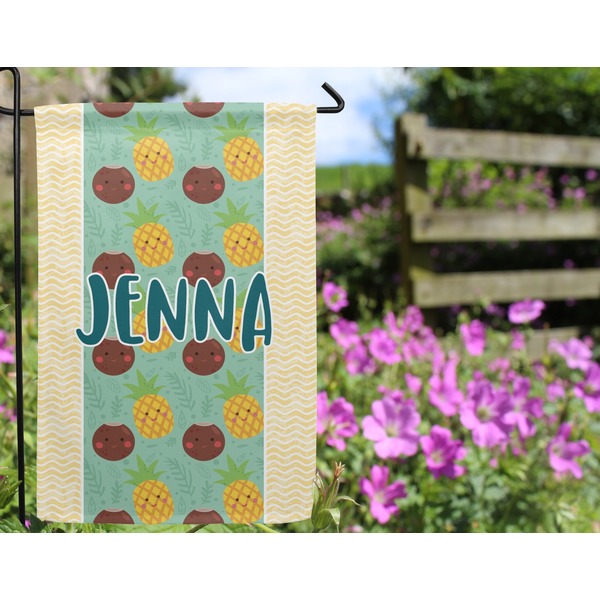 Pineapples and Coconuts Garden Flag - Outside In Flowers