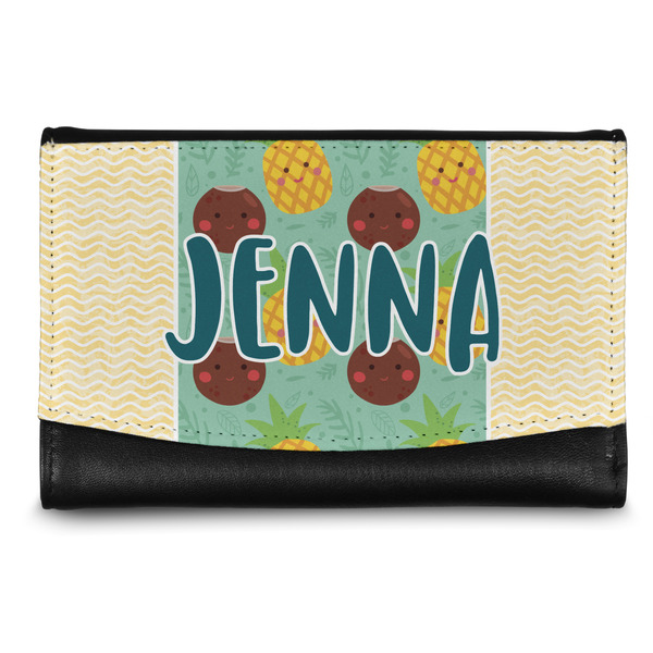 Custom Pineapples and Coconuts Genuine Leather Women's Wallet - Small (Personalized)