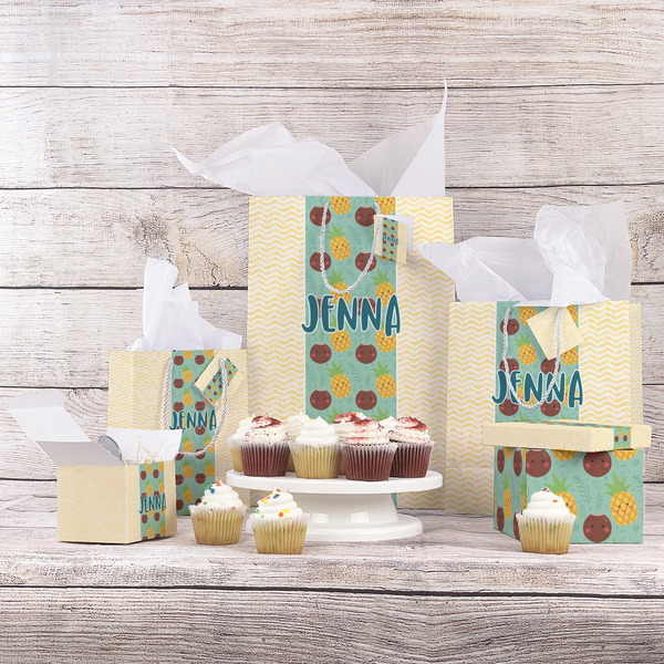Pineapples and Coconuts Gift Bags - In Context