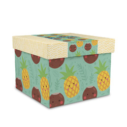 Pineapples and Coconuts Gift Box with Lid - Canvas Wrapped - Medium (Personalized)