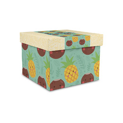 Pineapples and Coconuts Gift Box with Lid - Canvas Wrapped - Small (Personalized)