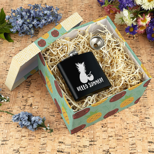 Pineapples and Coconuts Gift Boxes with Lid - Canvas Wrapped - X-Large - In Context