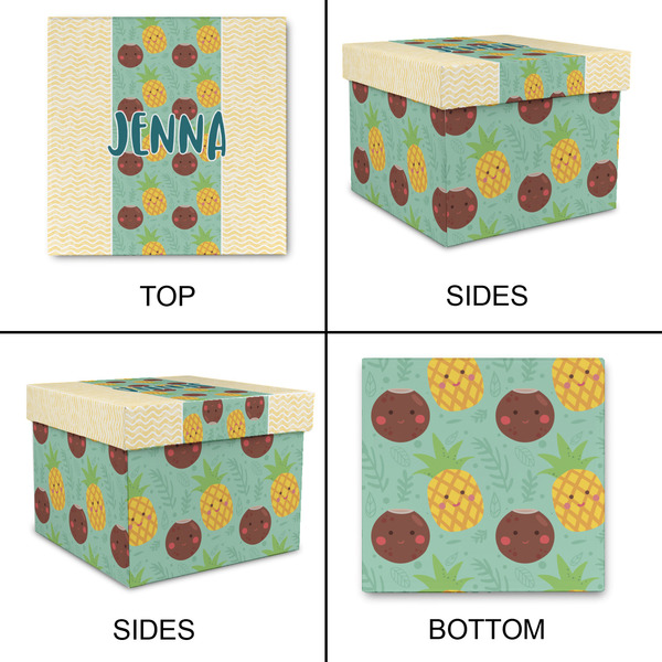 Pineapples and Coconuts Gift Boxes with Lid - Canvas Wrapped - XX-Large - Approval