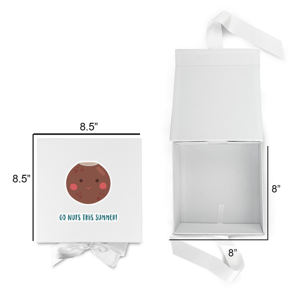 Pineapples and Coconuts Gift Boxes with Magnetic Lid - White - Open & Closed