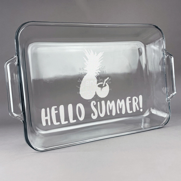 Custom Pineapples and Coconuts Glass Baking and Cake Dish (Personalized)