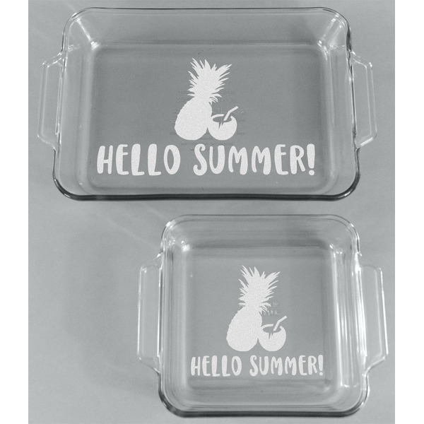 Pineapples and Coconuts Glass Baking Dish Set - FRONT