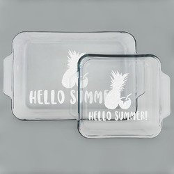 Pineapples and Coconuts Set of Glass Baking & Cake Dish - 13in x 9in & 8in x 8in (Personalized)