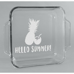 Pineapples and Coconuts Glass Cake Dish - 8in x 8in (Personalized)