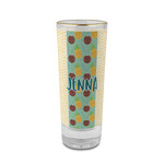 Pineapples and Coconuts 2 oz Shot Glass -  Glass with Gold Rim - Set of 4 (Personalized)