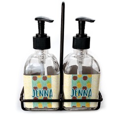 Pineapples and Coconuts Glass Soap & Lotion Bottles (Personalized)