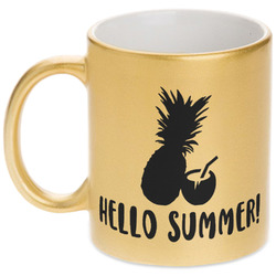 Pineapples and Coconuts Metallic Gold Mug (Personalized)