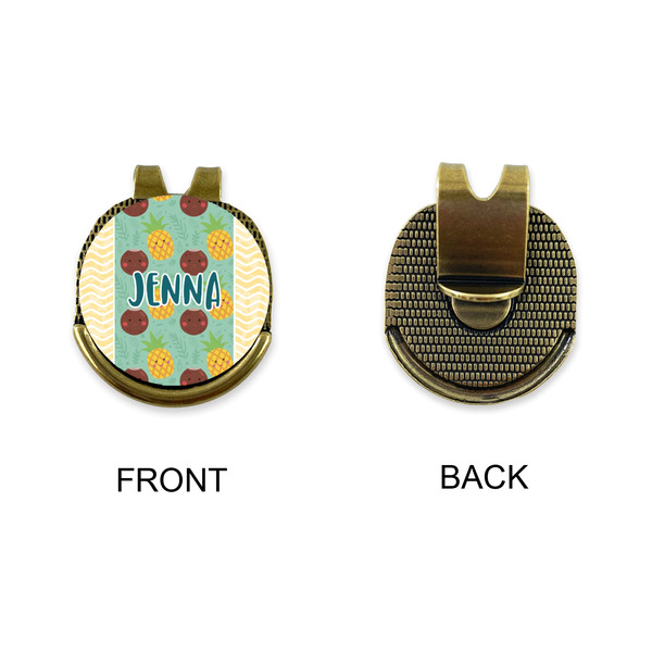 Pineapples and Coconuts Golf Ball Hat Clip Marker - Apvl - GOLD