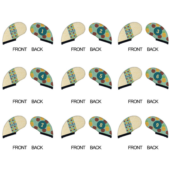 Pineapples and Coconuts Golf Club Covers - APPROVAL (set of 9)