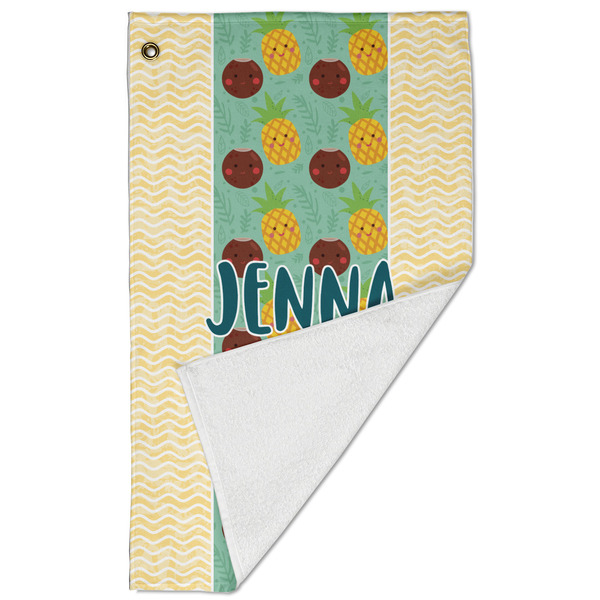Pineapples and Coconuts Golf Towel - Folded (Large)