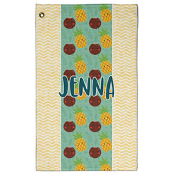 Pineapples and Coconuts Golf Towel - Poly-Cotton Blend - Large w/ Name or Text