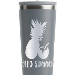 Pineapples and Coconuts RTIC Everyday Tumbler with Straw - 28oz - Grey - Single-Sided (Personalized)