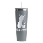 Pineapples and Coconuts RTIC Everyday Tumbler with Straw - 28oz - Grey - Single-Sided (Personalized)