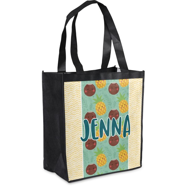 Custom Pineapples and Coconuts Grocery Bag (Personalized)