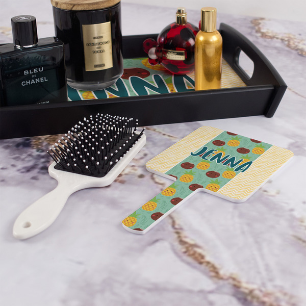 Pineapples and Coconuts Hand Mirror - With Hair Brush