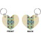 Pineapples and Coconuts Heart Keychain (Front + Back)