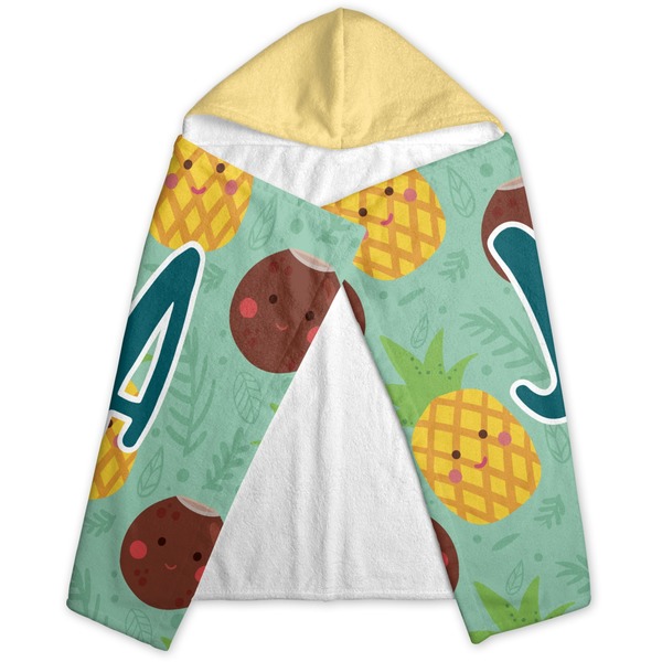 Pineapples and Coconuts Hooded Towel - Folded