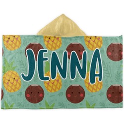 Pineapples and Coconuts Kids Hooded Towel (Personalized)