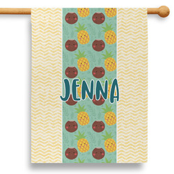 Pineapples and Coconuts 28" House Flag - Double Sided (Personalized)