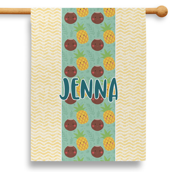 Custom Pineapples and Coconuts 28" House Flag (Personalized)