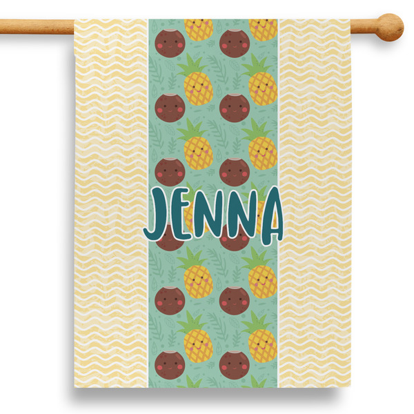 Custom Pineapples and Coconuts 28" House Flag - Single Sided (Personalized)