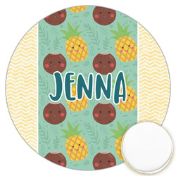 Pineapples and Coconuts Printed Cookie Topper - 3.25" (Personalized)