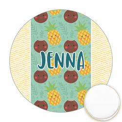 Pineapples and Coconuts Printed Cookie Topper - Round (Personalized)