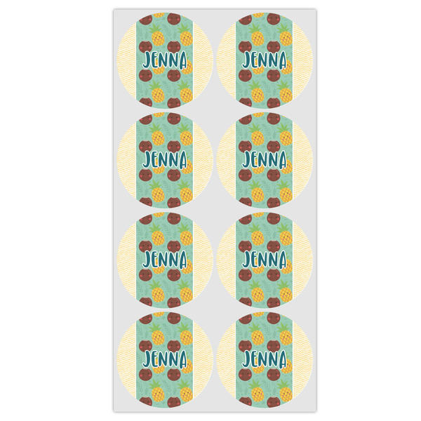 Pineapples and Coconuts Icing Circle - Medium - Set of 8