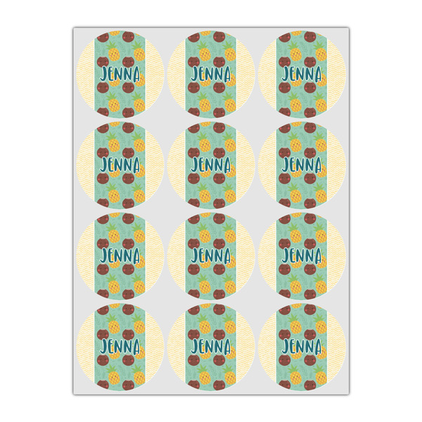 Pineapples and Coconuts Icing Circle - Small - Set of 12