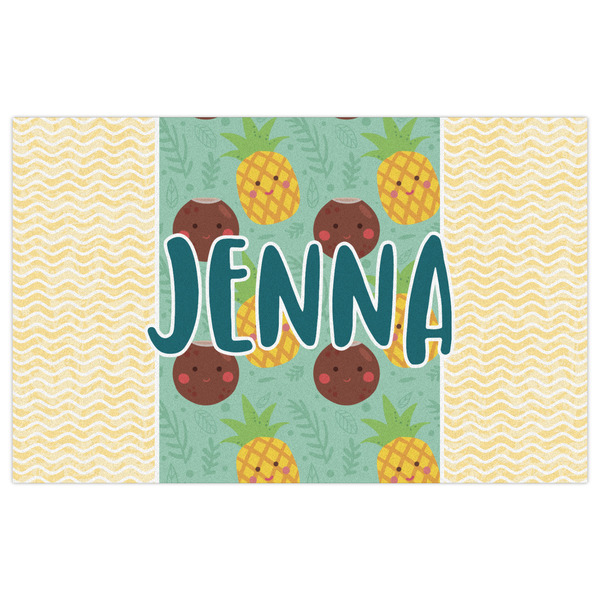 Pineapples and Coconuts Indoor / Outdoor Rug - 5'x8' - Front Flat