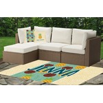 Pineapples and Coconuts Indoor / Outdoor Rug - Custom Size w/ Name or Text