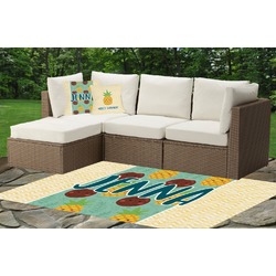 Pineapples and Coconuts Indoor / Outdoor Rug - Custom Size w/ Name or Text