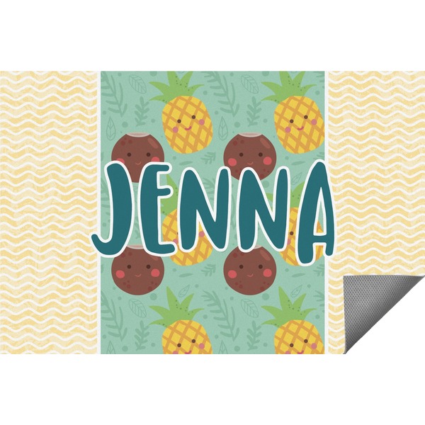 Custom Pineapples and Coconuts Indoor / Outdoor Rug - 6'x8' w/ Name or Text