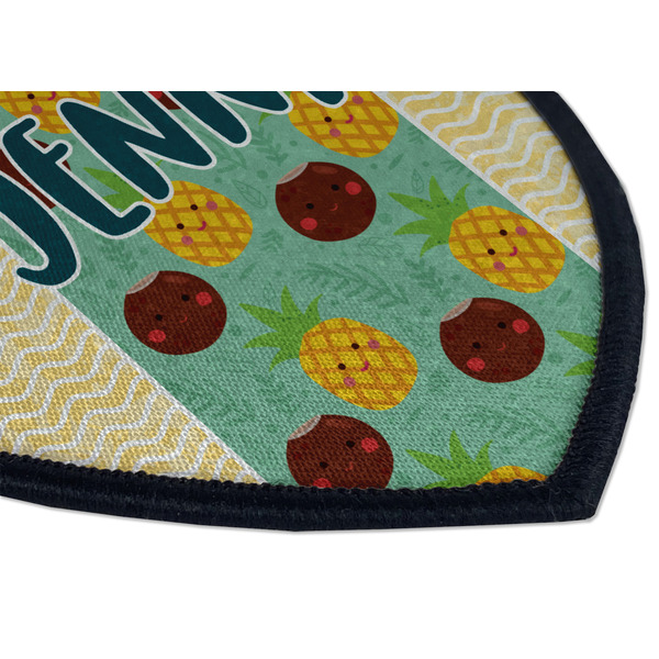 Pineapples and Coconuts Iron on Shield 3 Detail