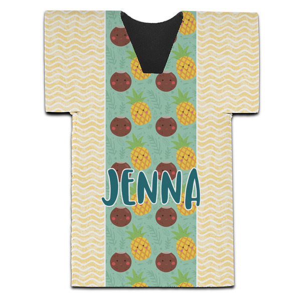 Custom Pineapples and Coconuts Jersey Bottle Cooler (Personalized)