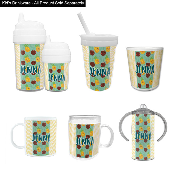 Pineapples and Coconuts Kid's Drinkware - Customized & Personalized