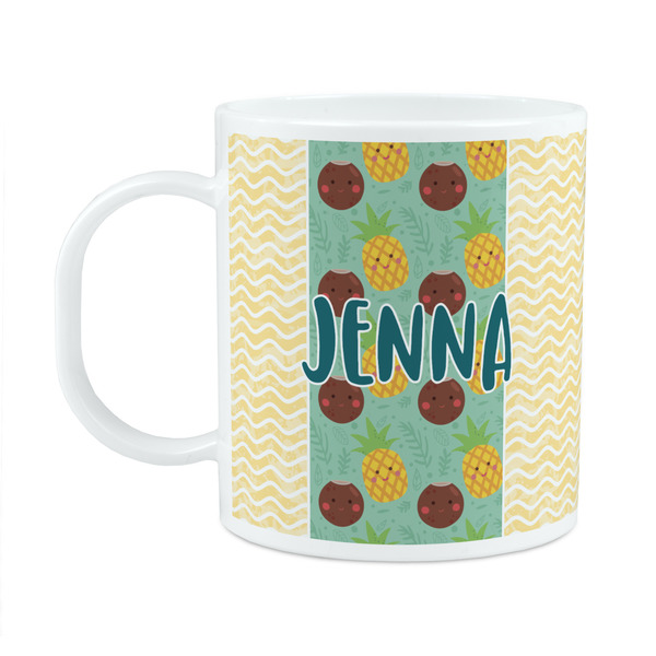 Custom Pineapples and Coconuts Plastic Kids Mug (Personalized)