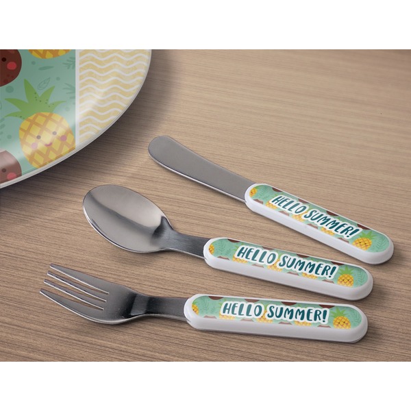 Pineapples and Coconuts Kids Flatware w/ Plate