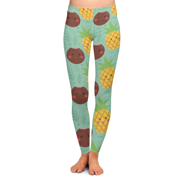 Custom Pineapples and Coconuts Ladies Leggings - Extra Small