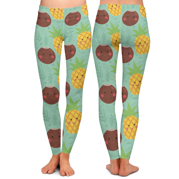 Pineapples and Coconuts Ladies Leggings - Front and Back
