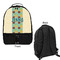 Pineapples and Coconuts Large Backpack - Black - Front & Back View