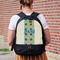 Pineapples and Coconuts Large Backpack - Black - On Back