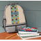 Pineapples and Coconuts Large Backpack - Gray - On Desk