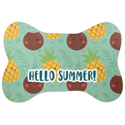 Pineapples and Coconuts Bone Shaped Dog Food Mat (Large) (Personalized)