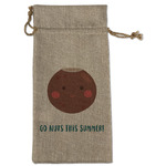 Pineapples and Coconuts Large Burlap Gift Bag - Front (Personalized)